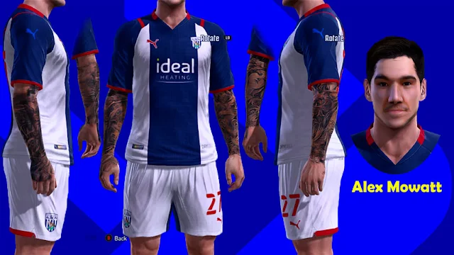 Alex Mowatt Face + Tattoo For PES 2013