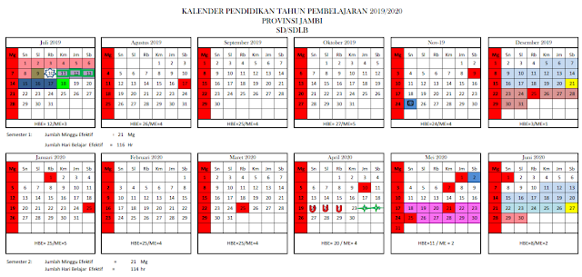 Kalender Pendidikan 2019/2020 Provinsi Jambi