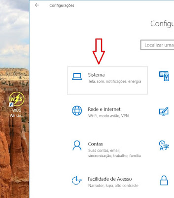 Windows 10 - Configurações - Sistema