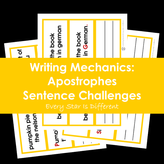 Writing Mechanics: Apostrophes Sentence Challenges