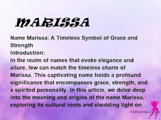 meaning of the name "MARISSA"