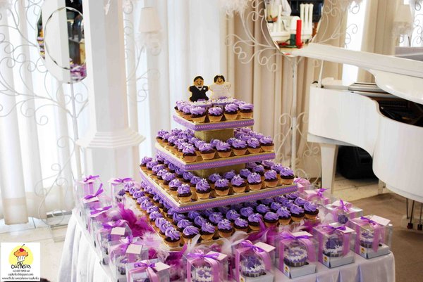 Purple Wedding Cupcakes