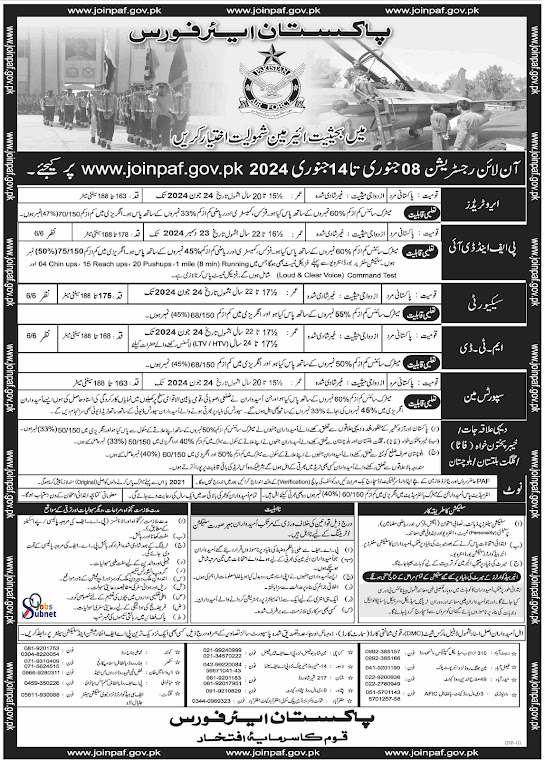 Pakistan Air Force PAF Jobs 2024 Today Updates