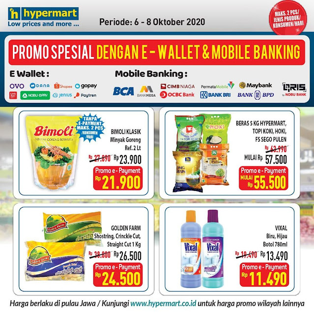 #Hypermart - #Promo Harga Spesial Produk Tertentu Bayar Pakai EWallet (s.d 08 Okt 2020)
