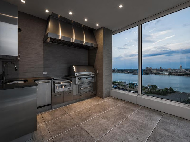 Photo of outdoor kitchen in Philadelphia penthouse