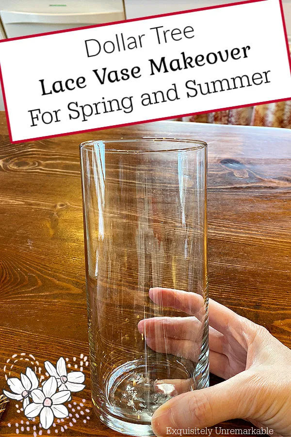 Dollar tree lace vase makeover for spring and summer