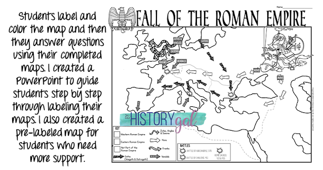 Image of Fall of Rome Map Activity