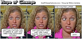 obama, obama jokes, cartoon, debbie wasserman schultz, voter id, fraud, election, stilton jarlsberg, conservative, photo, hope n' change, hope and change