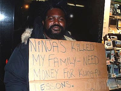 Funny Beggars With Funny Signs