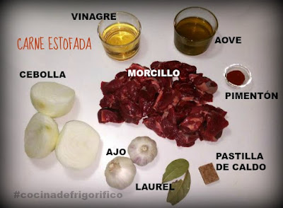 Carne estofada Ingredientes #cocinadefrigorifico