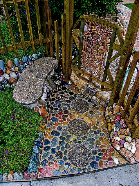River Rock Mosaic Garden Path