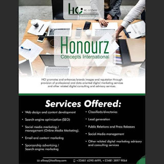  With as low as N30k, HCI @HOnourzConcepts creates astonishing Websites and Blogs