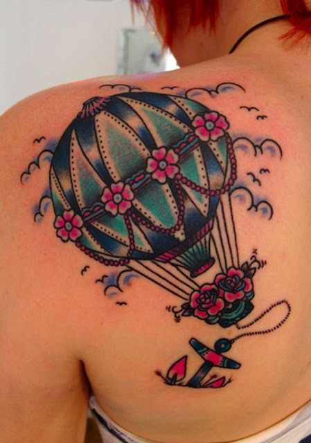 Tatuagem de Balão Mais âncora