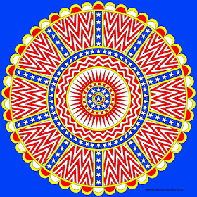 Stars and stripes mandala- with blank versions to color in jpg and transparent PNG format