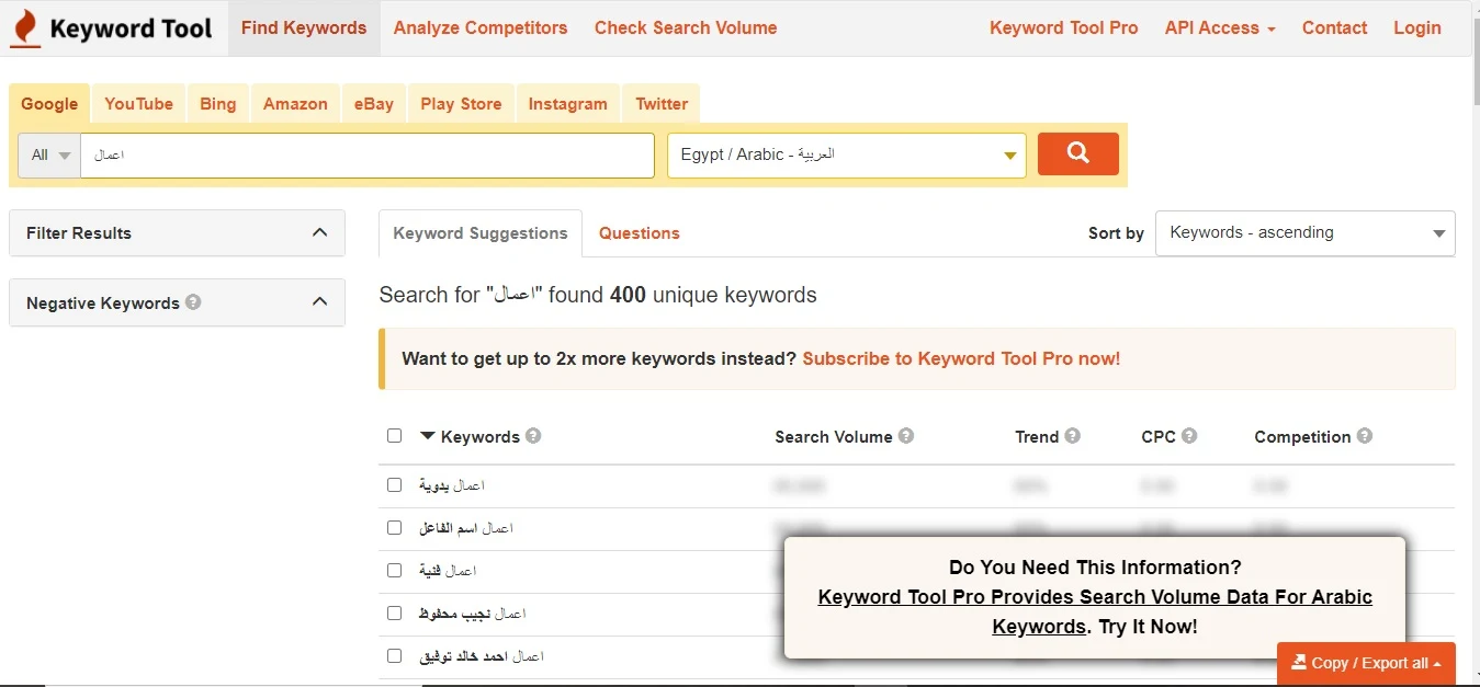 keyword tool