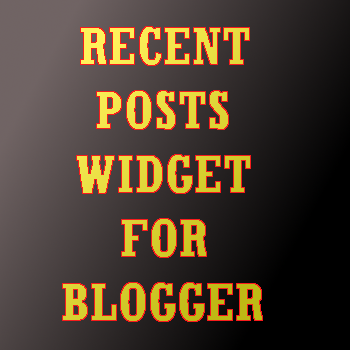 Recent Posts Blogger Widget 2018