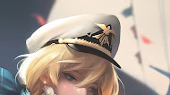 Anime Girl Blonde Naval Fleet Captain Mobile Wallpaper