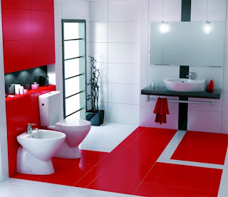 Keren Dan Berani Dengan Desain Kamar Mandi Merah