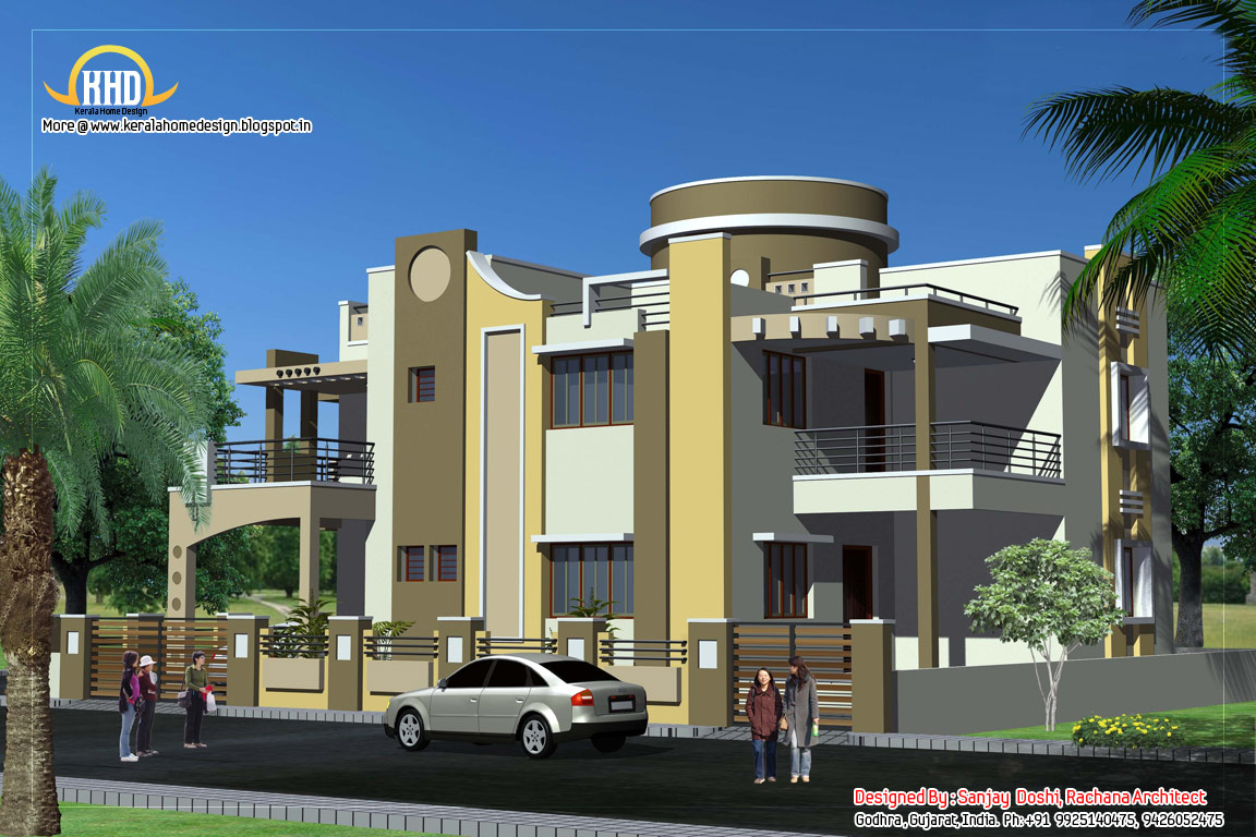 Duplex House Plan and Elevation - 3122 Sq. Ft. - Kerala home ...