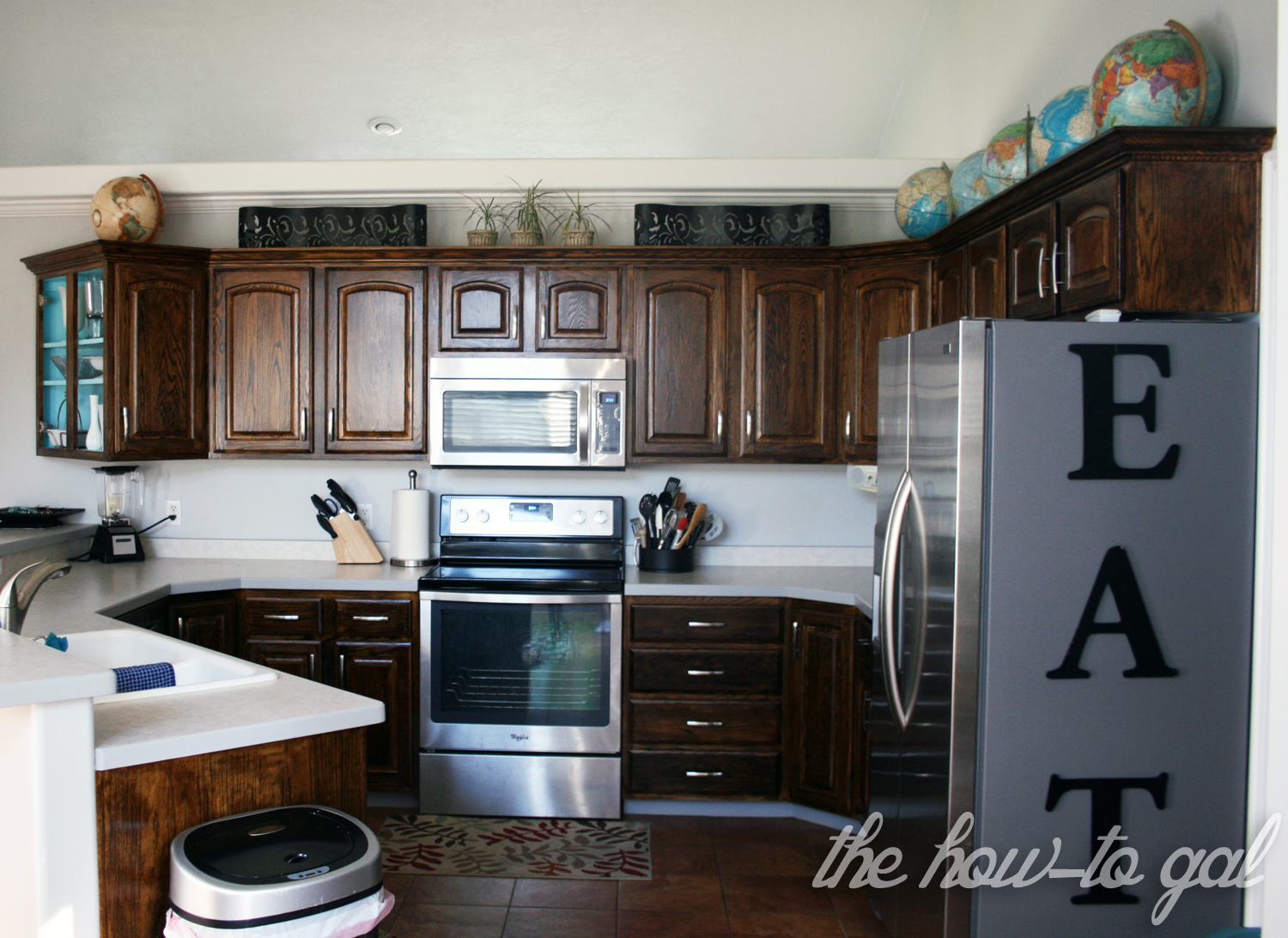The How To Gal How To Refinish Kitchen Cabinets