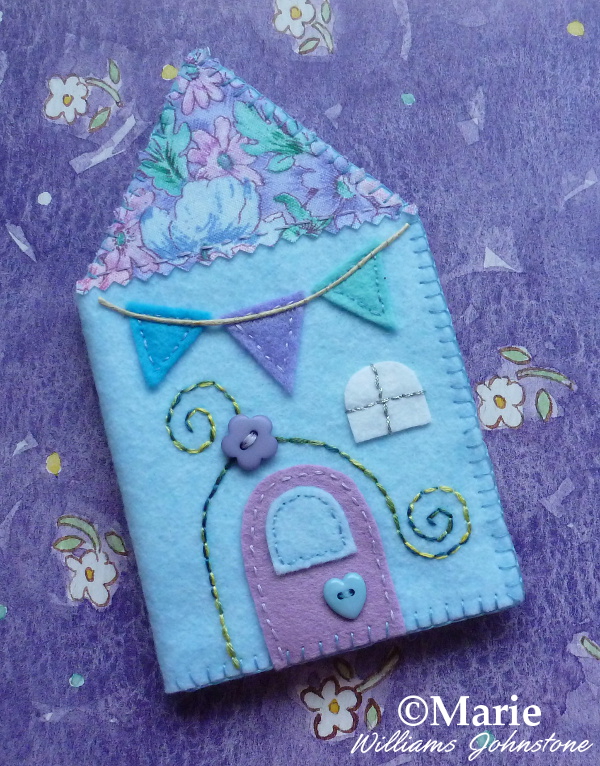 Simple and easy cute house design needlebook case holder instructions and step by step photo tutorial by CraftyMarie