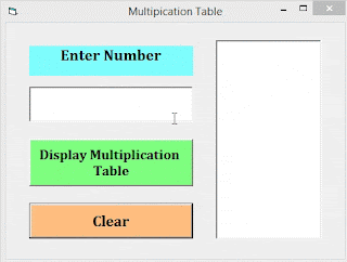 How to create multiplication table in visual basic 6.0
