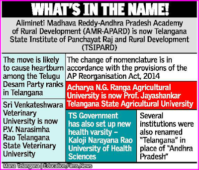 Institutions names Should be changed from Ap board to TS in :Mana Telangana