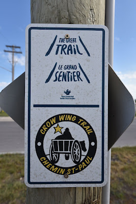 Great Trail and Crow Wing Trail signs Niverville Manitoba.