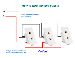 wire multiple outlets diagram