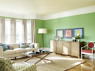 Green Living Room Design Interior