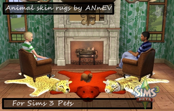 My Sims 3 Blog  Animal Skin Rugs by ANnEV