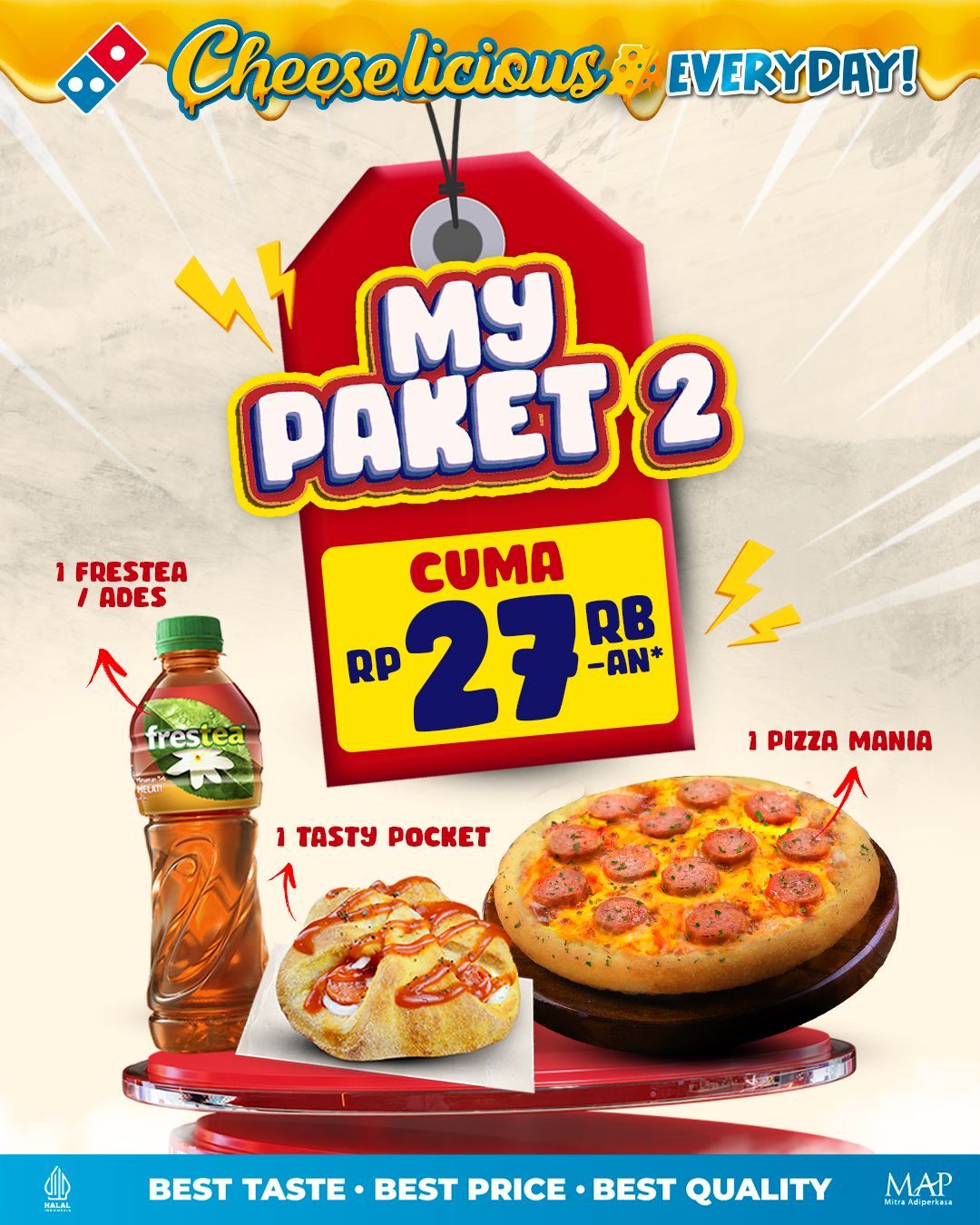 Promo DOMINO’S PIZZA MY PAKET 2 Mulai Rp. 27RB-an
