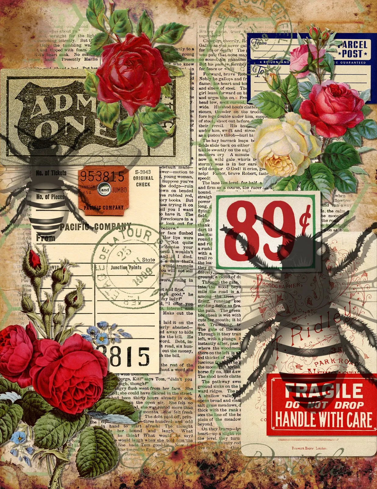 Bountiful Heirlooms Free Printables Vintage Collages