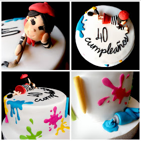 Tarta pintura: detalles