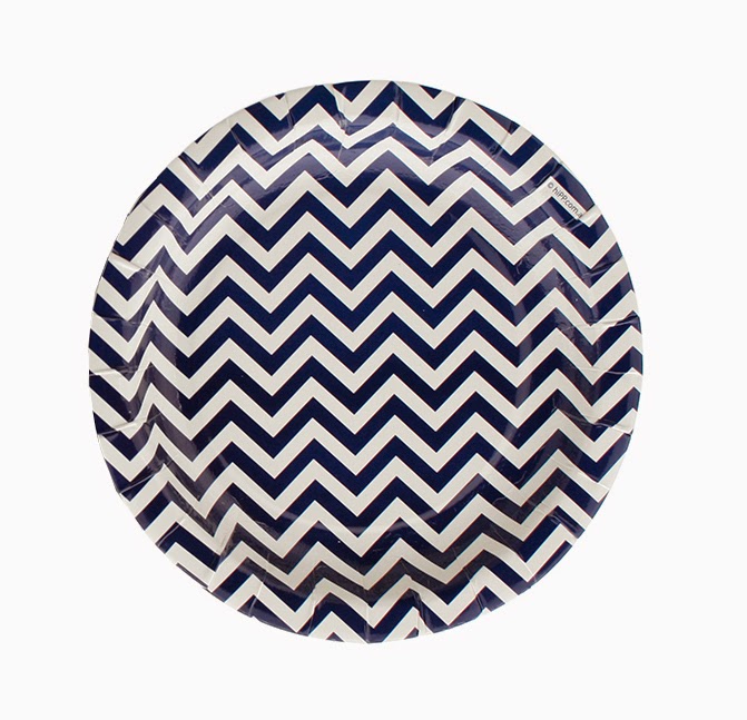  HiPP Chevron Navy Blue 7" Plate, Chevron Plate, Navy Chevron Plate, Blue Chevron, HiPP