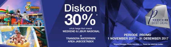 Diskon 30% Tiket Masuk Transera Waterpark - Indovision Priority