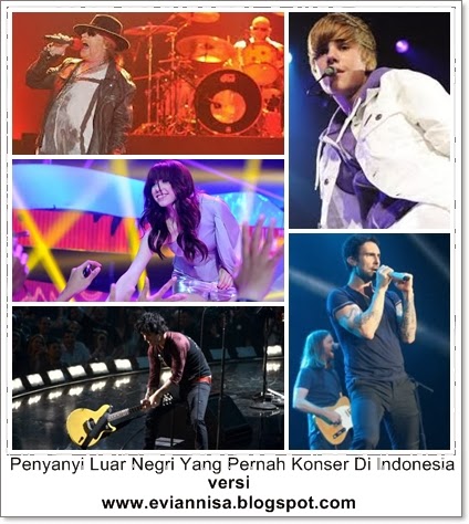  Penyanyi Luar Negri  Yang Pernah Konser di Indonesia 