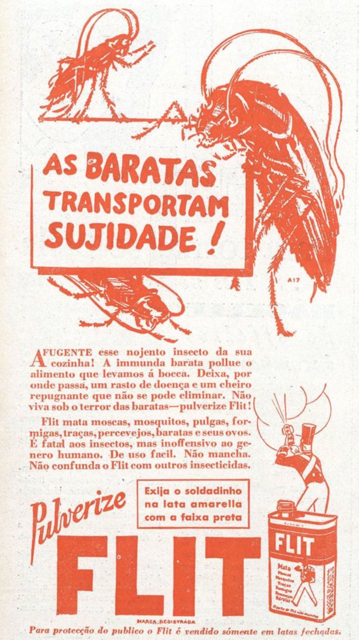Anúncio antigo do inseticida da marca Flit em 1931