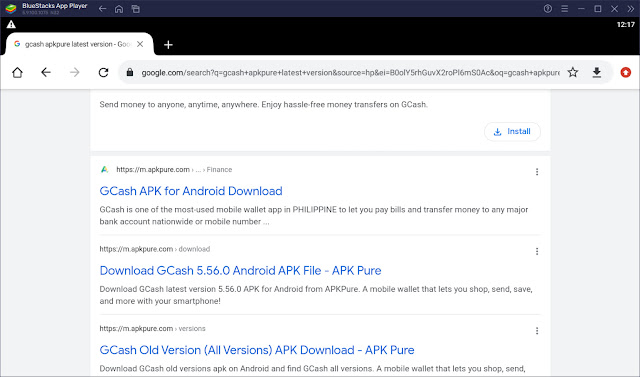 accessing apkpure website download gcash