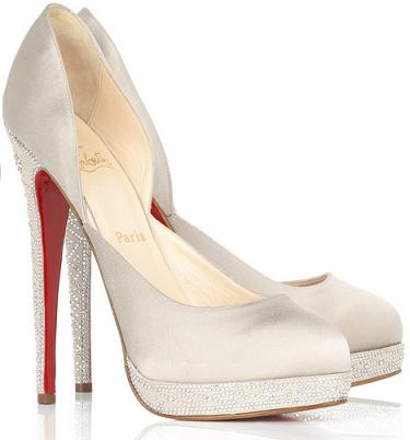 Christian Louboutin blue soled wedding shoes