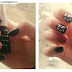Black and bling nails