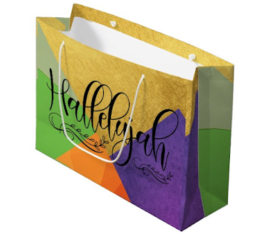 Hallelujah Gift Bags You Can Use For Shopping And Gifting - Geometric Purple Green Gold Theme
