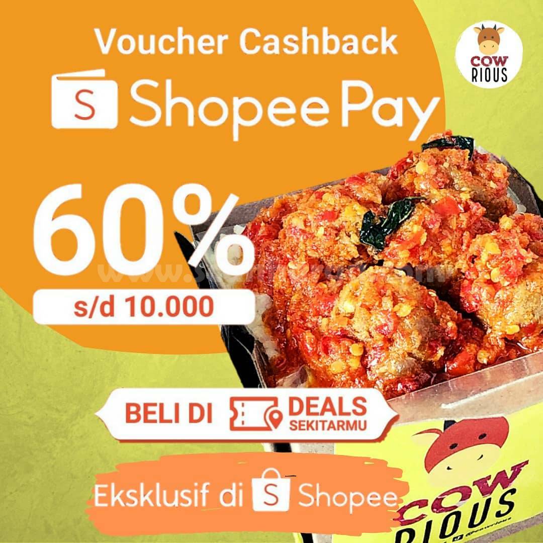 Cowrious Promo ShopeePay VOUCHER DEALS Cashback 60% hanya Rp. 1.000