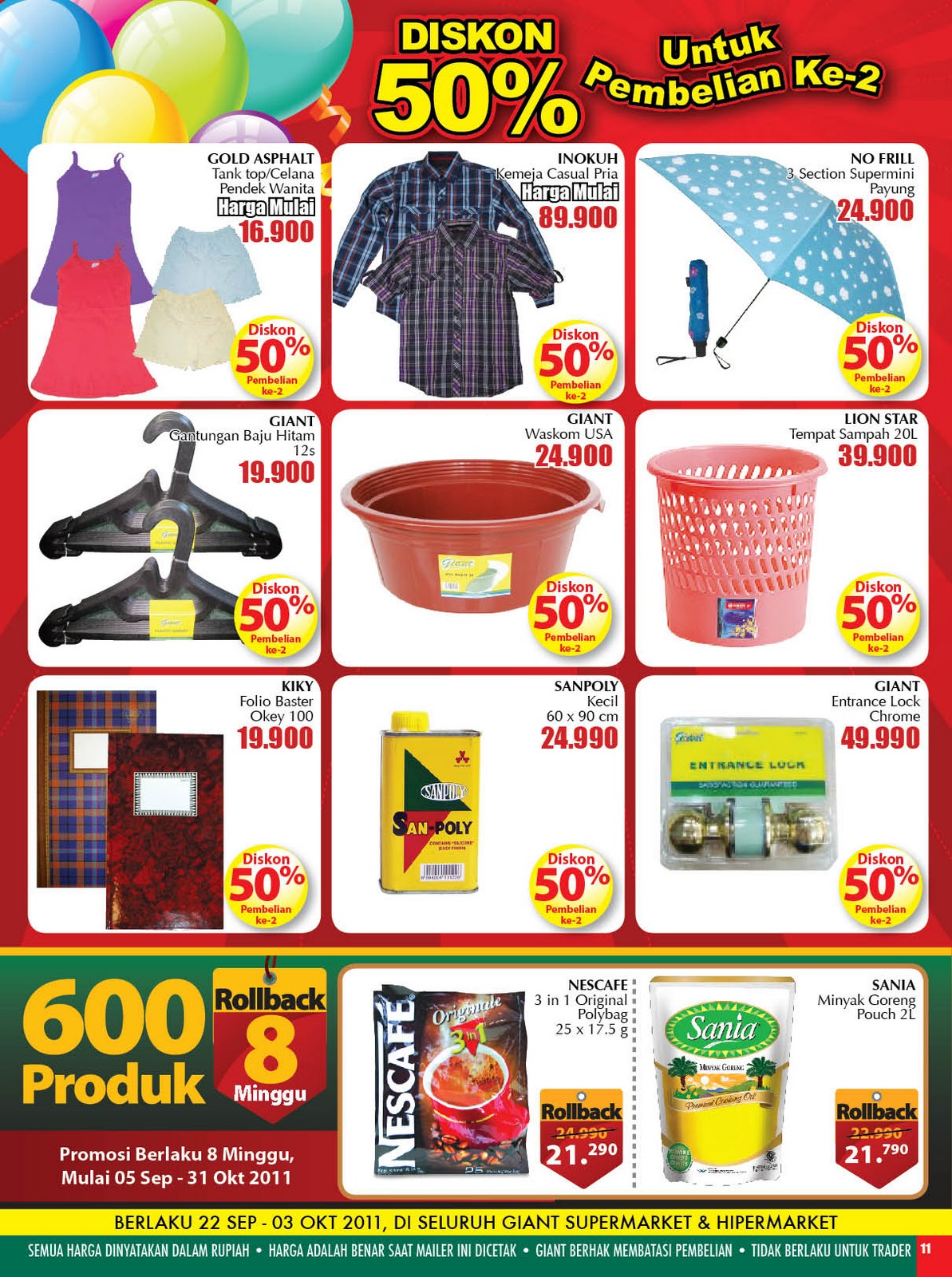 Katalog Harga Giant Supermarket Bulan September 2011 