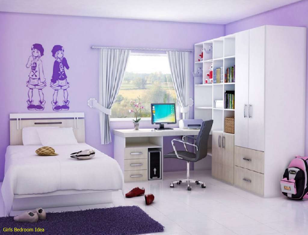 Cute Teenage Girls Bedroom Decorating Ideas With Attractive Wall  - Simple Teenage Girl Small Bedroom Ideas