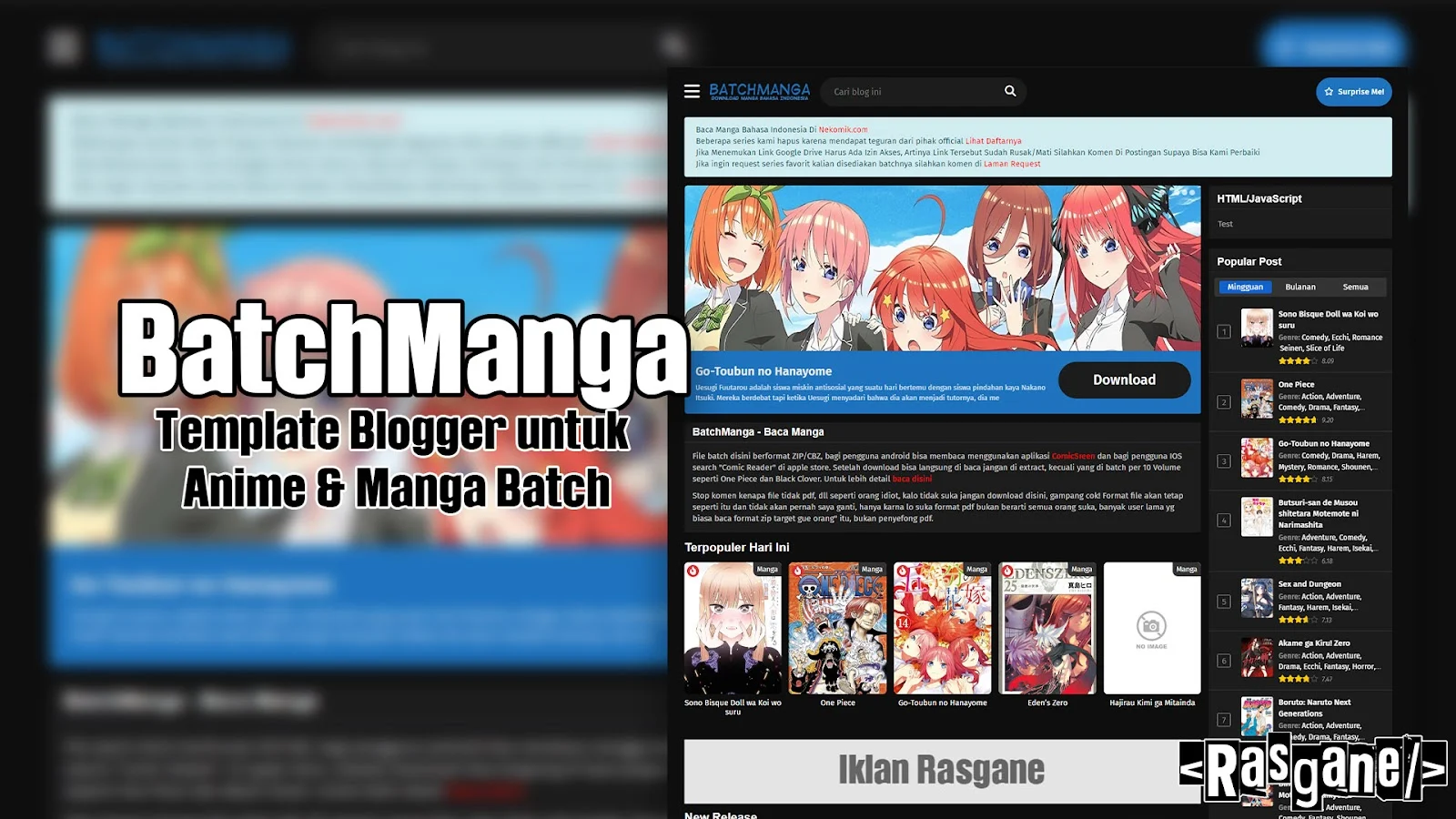 BatchManga V.1.0.0 - Blogger Template Anime & Manga Batch