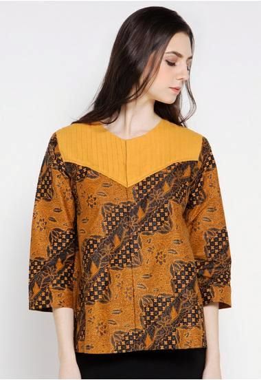 ッ 42+ model baju batik atasan wanita kerja lengan panjang 