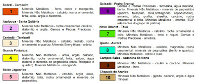 minerais e pedras preciosas no estado do Ceará