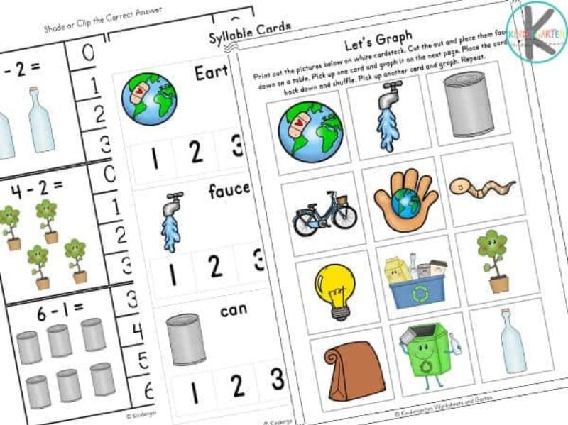 free printable Earth Day math activities