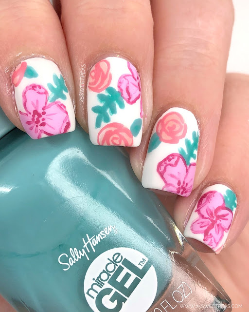 Summer Floral nail art